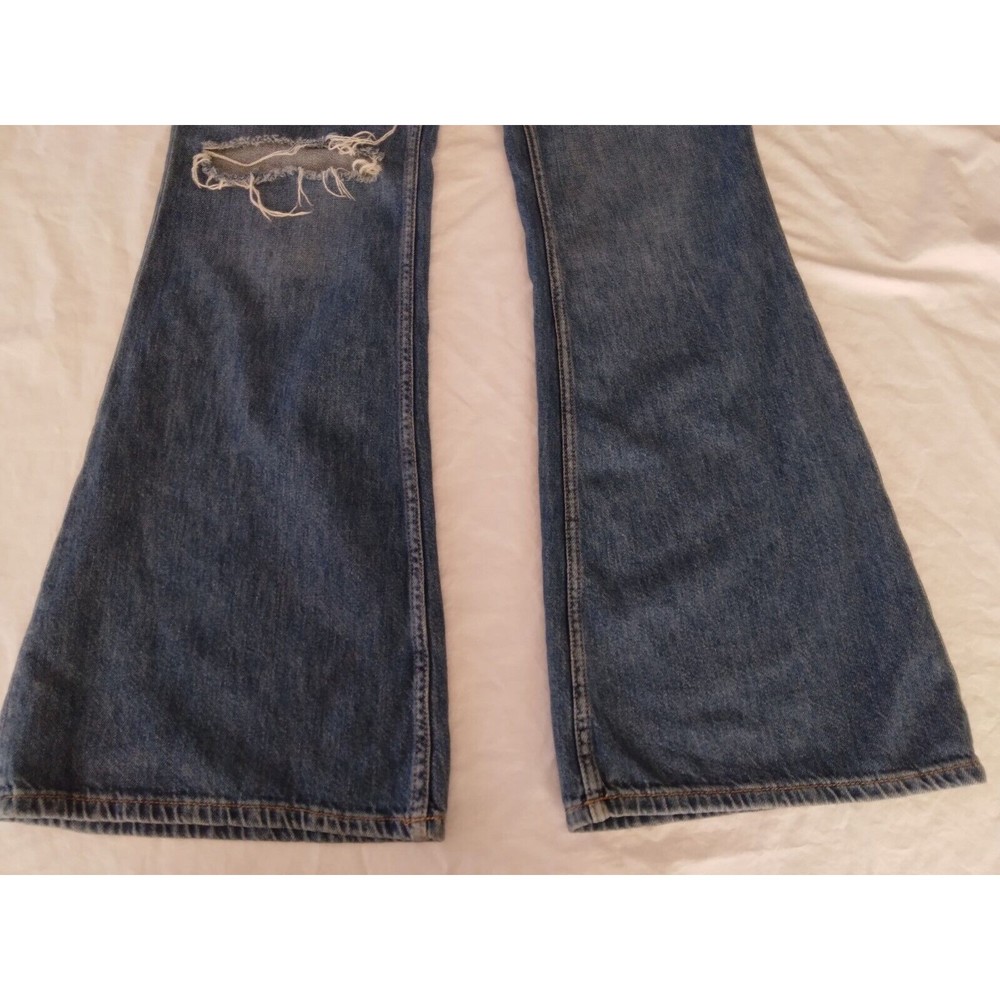 We The Free Heritage Flare Free People Jeans Size 28 Distressed Y2K Button Fly - Picture 6 of 14